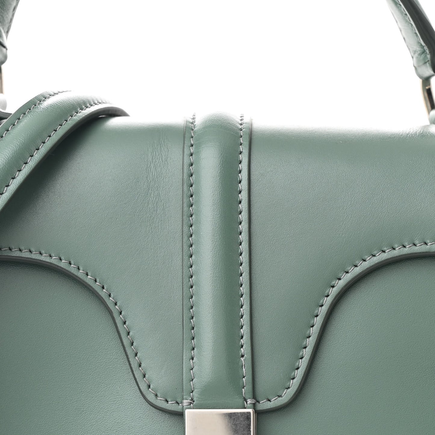 Satinated Calfskin Small 16 Top Handle Bag Celadon