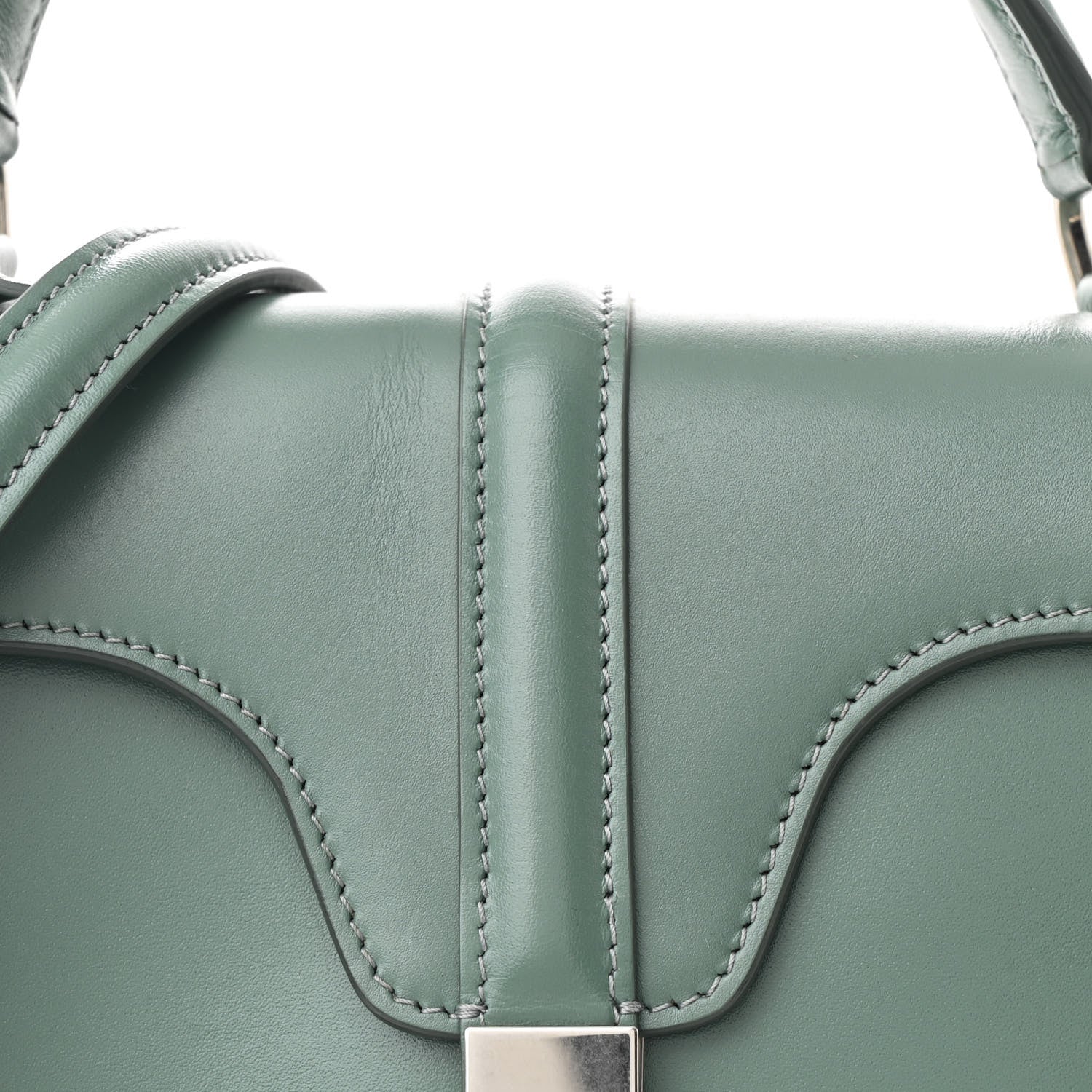 Celine Satinated Calfskin Small 16 Top Handle Bag Celadon 10 of 13