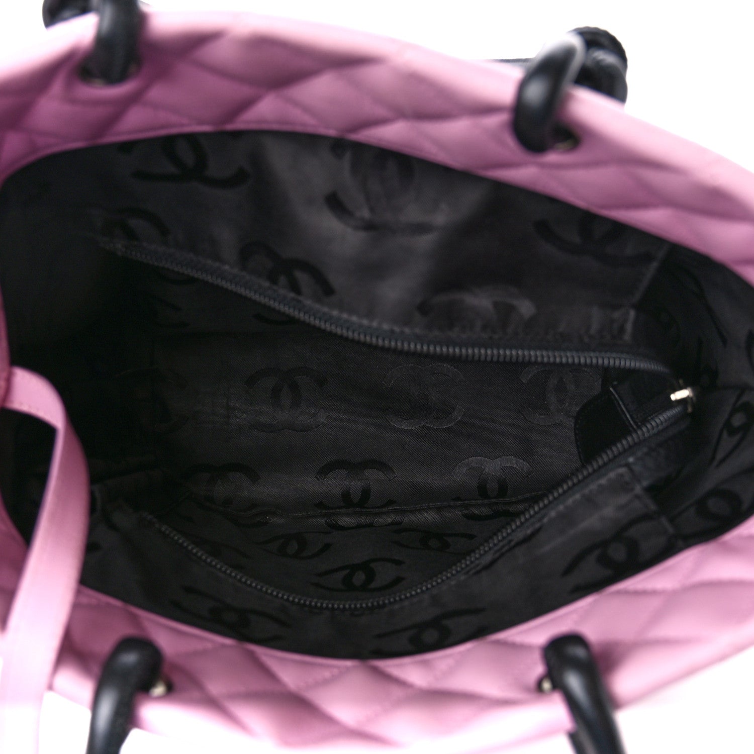 Chanel Calfskin Quilted Medium Cambon Tote Pink Black 5 of 12