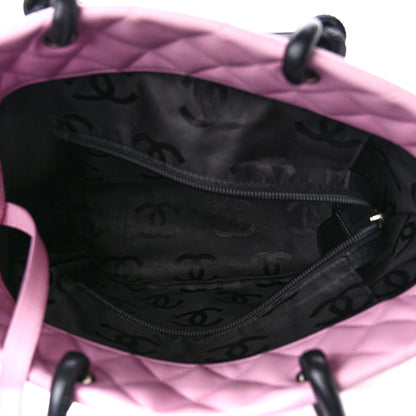 Chanel Calfskin Quilted Medium Cambon Tote Pink Black 5 of 12