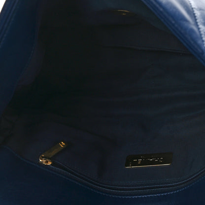 Chanel Goatskin Quilted Large Chanel 19 Flap Navy Blue 5 of 9
