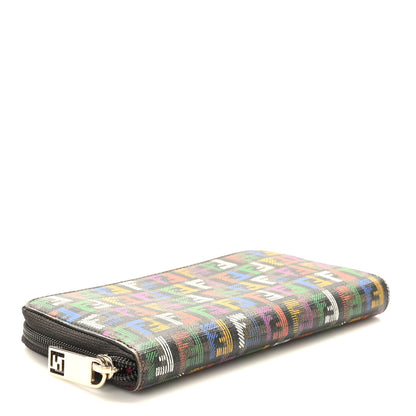 Fendi Zucchino Spalmati FF Multicolor Zip Around Wallet Black Multicolor 4 of 9