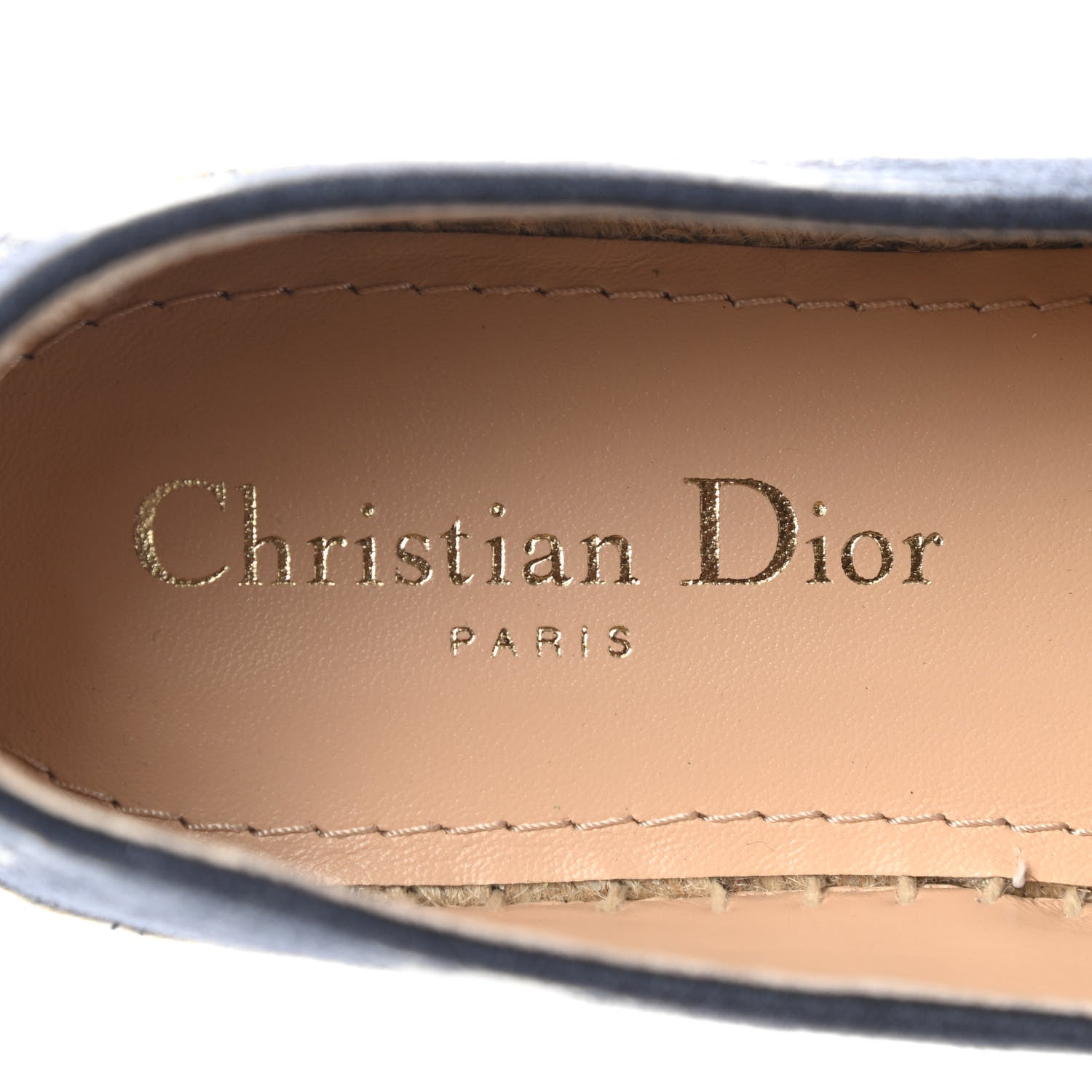 Christian Dior Cotton D-Stripes Embroidered Granville 15mm Espadrilles 37 Deep Blue 7 of 8
