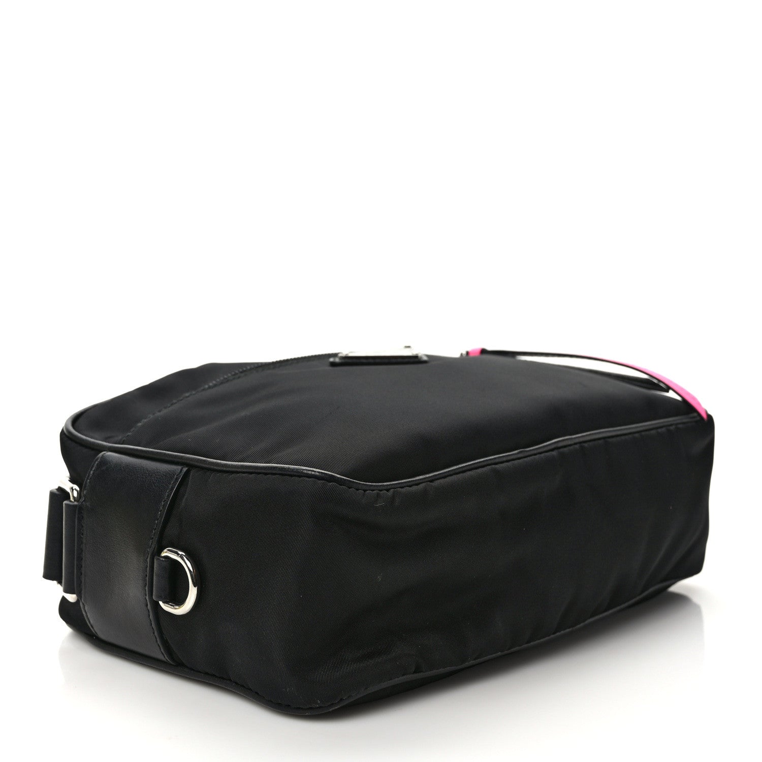 Prada Tessuto Nylon Studded New Vela Shoulder Bag Black Pink 4 of 9