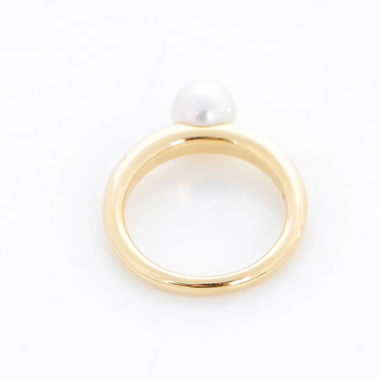 Mikimoto 18K Yellow Gold Akoya Cultured Pearl 6.5mm Classic Elegance Ring 6 3 of 4