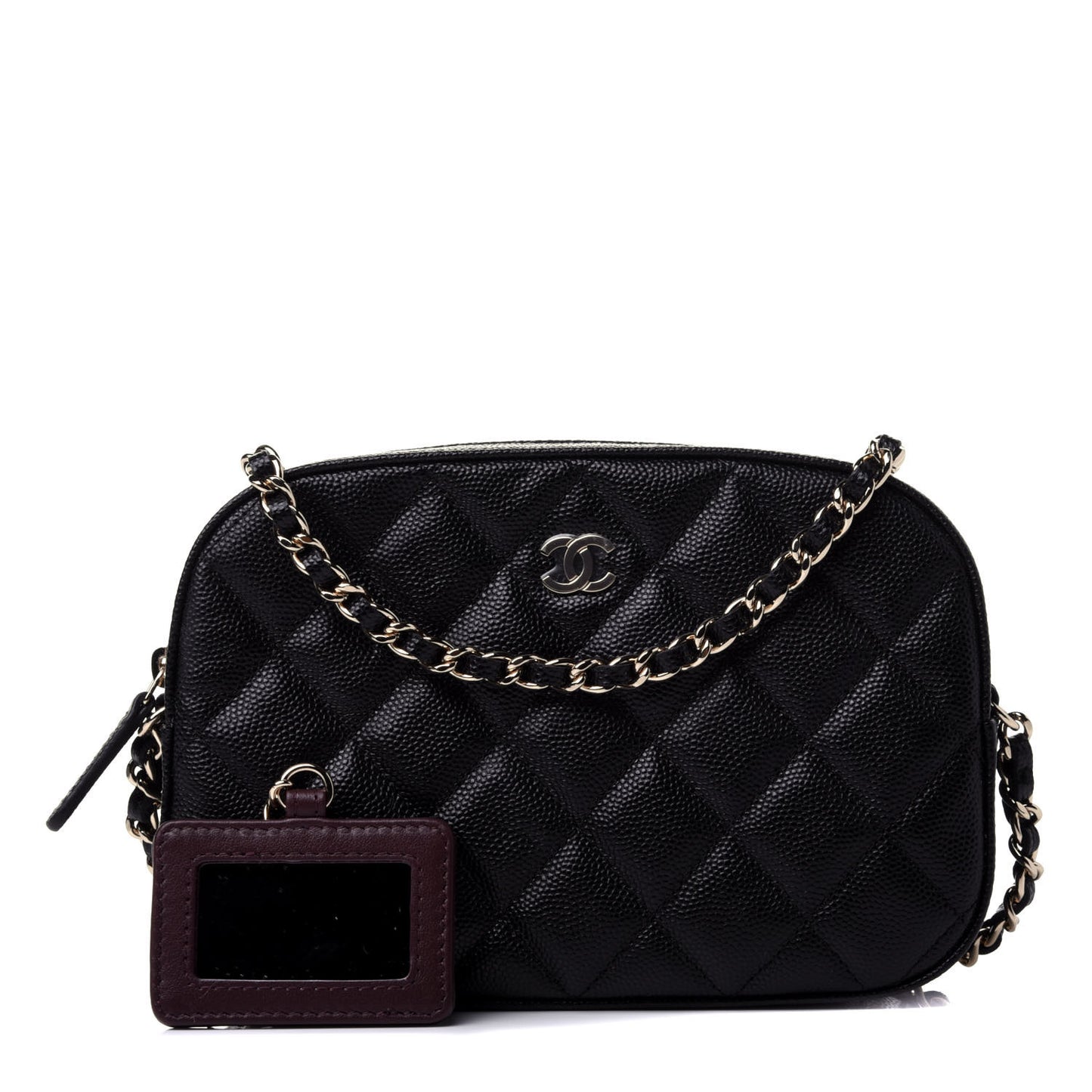 Caviar Quilted Vanity With Chain Black