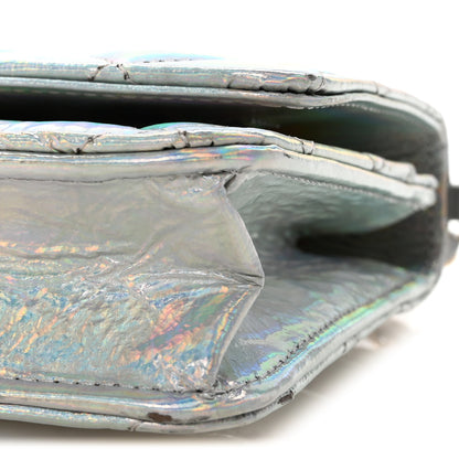 Chanel Iridescent Goatskin Quilted Wallet On Chain WOC Silver 11 of 12