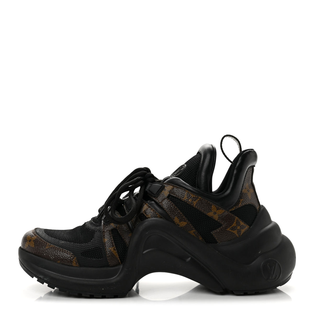 Louis Vuitton Calfskin Patent Monogram LV Archlight Sneakers 37.5 Black 1 of 10