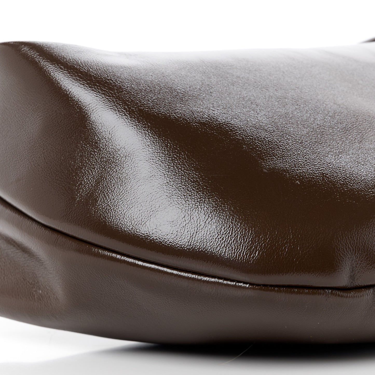 Crackle Patent Medium Olivia Hobo Chestnut