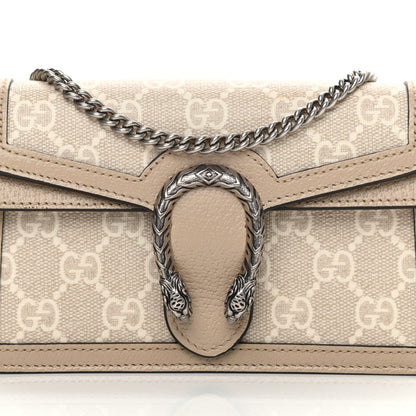 Gucci GG Supreme Monogram Textured Dollar Calfskin Super Mini Dionysus Shoulder Bag Beige Mystic White Oatmeal 8 of 12