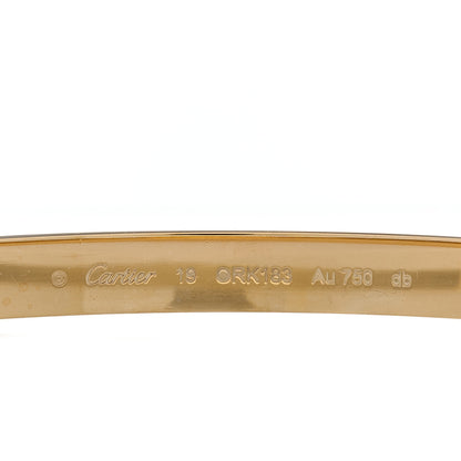 Cartier 18K Yellow Gold LOVE Bracelet 19 3 of 7
