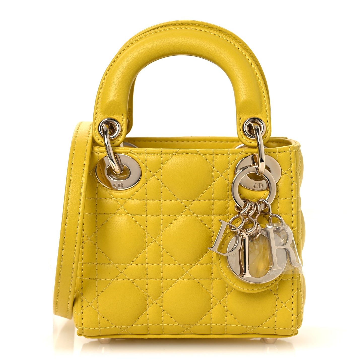 Lambskin Cannage Micro Lady Dior Yellow