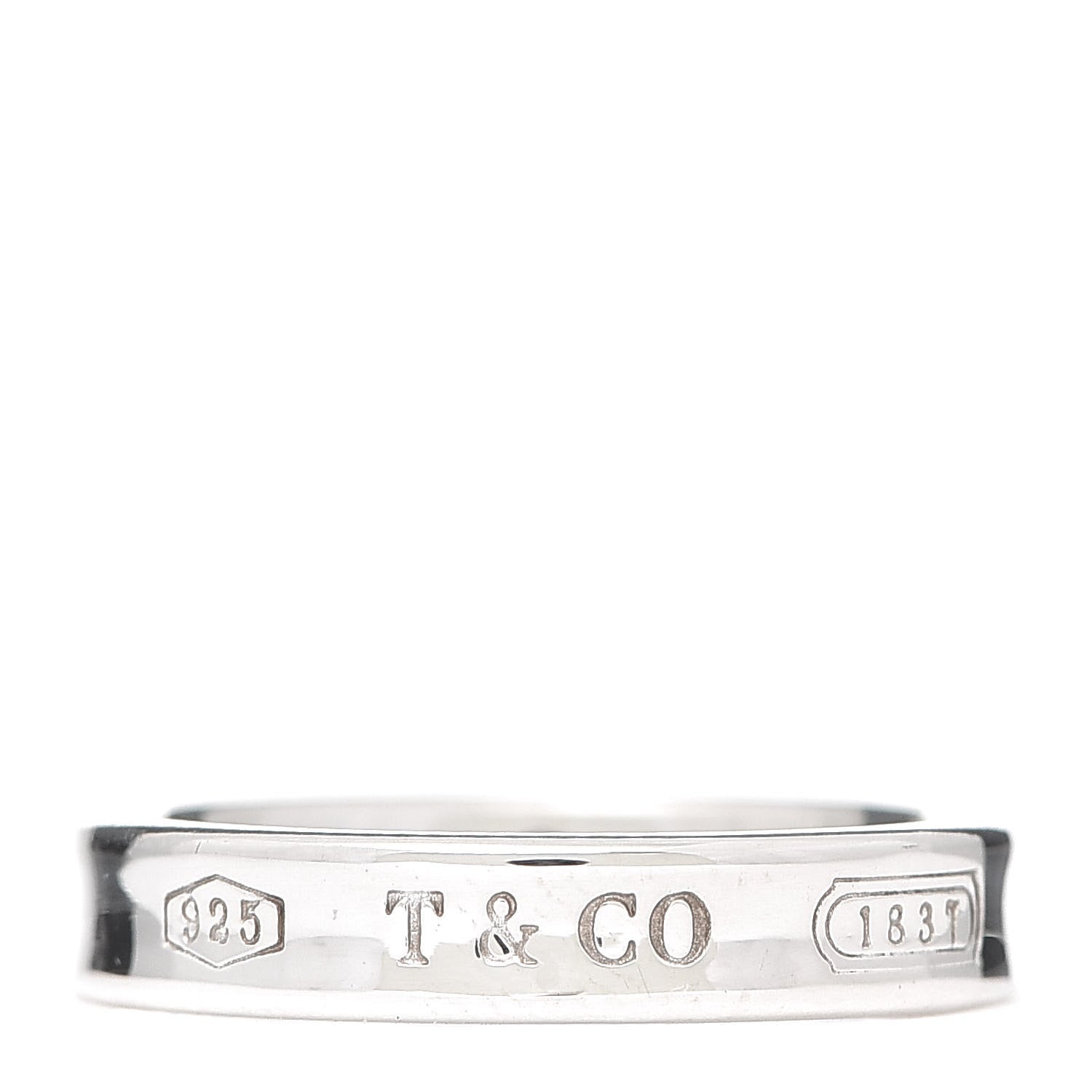 Tiffany Sterling Silver Narrow 1837 Band Ring 51 5.75 1 of 5