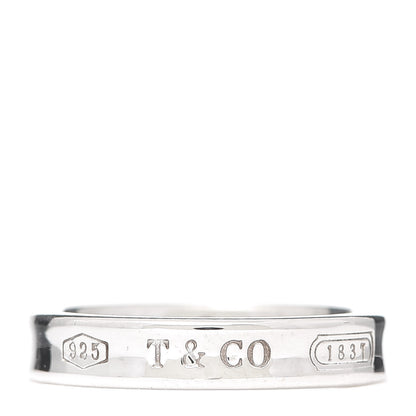 Tiffany Sterling Silver Narrow 1837 Band Ring 51 5.75 1 of 5