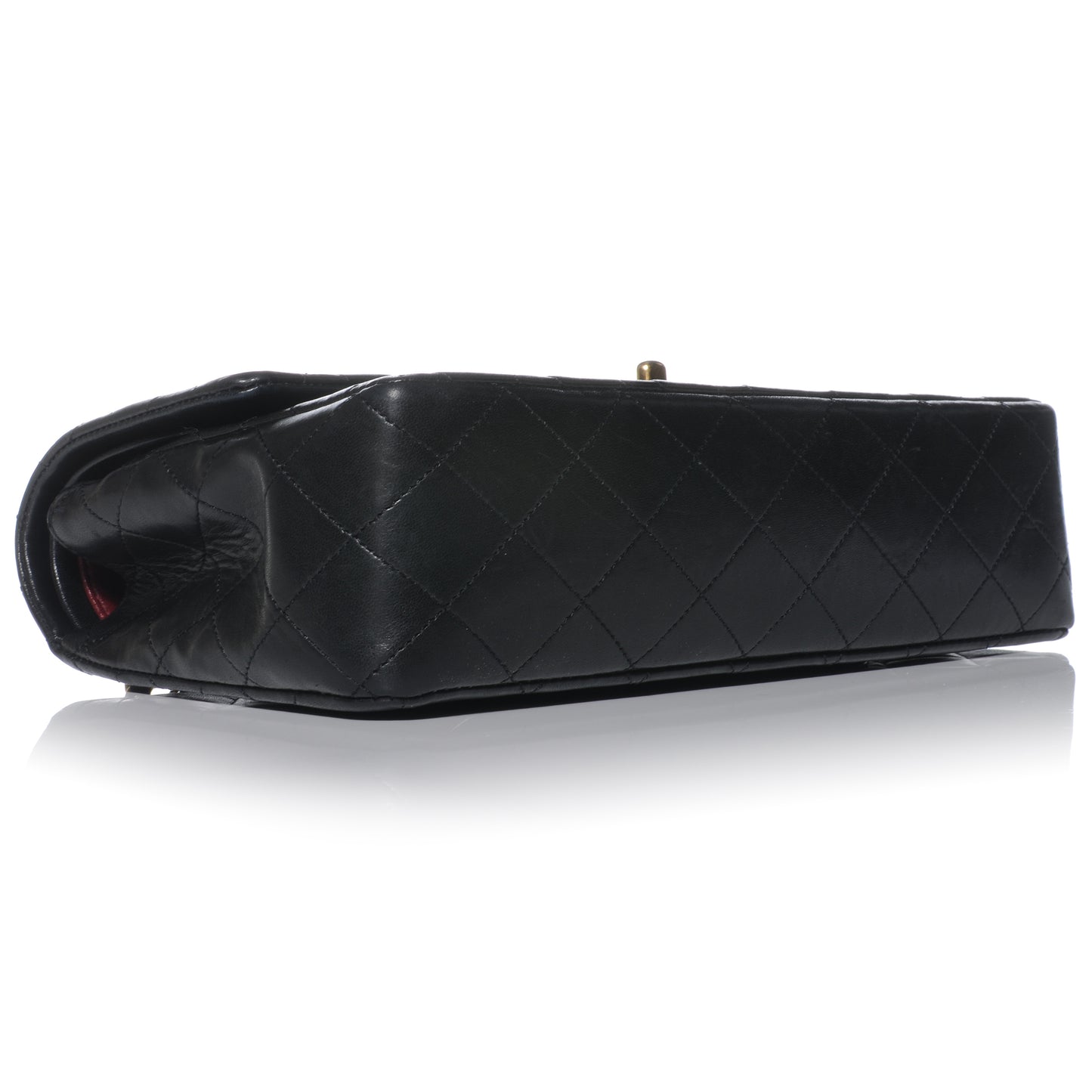 Lambskin Medium Double Flap Black