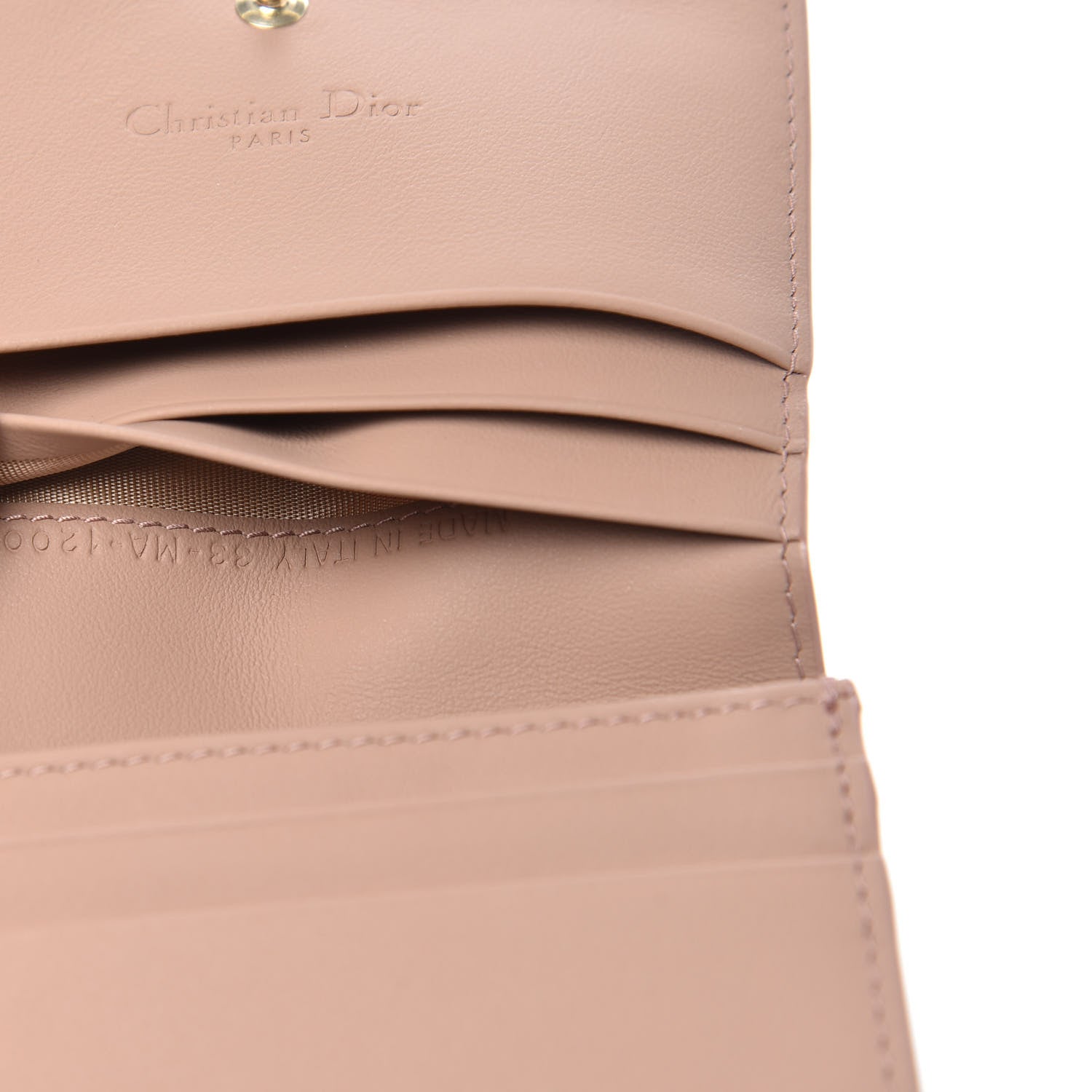 Christian Dior Ultra Matte Calfskin Cannage Mini Lady Dior Wallet Beige 7 of 8