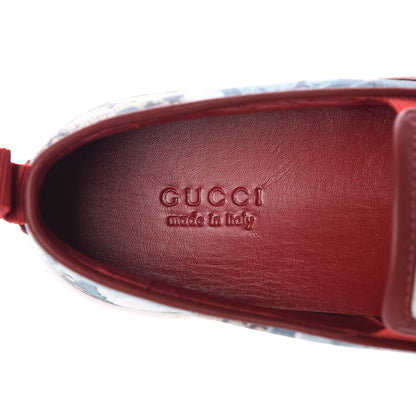 Gucci GG Supreme Monogram Blooms Womens Slip On Sneakers 36 Beige Blue Navy Red 7 of 9