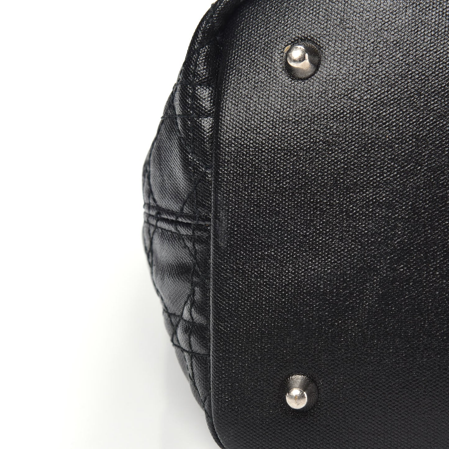 Coated Canvas Cannage Medium Panarea Tote Black
