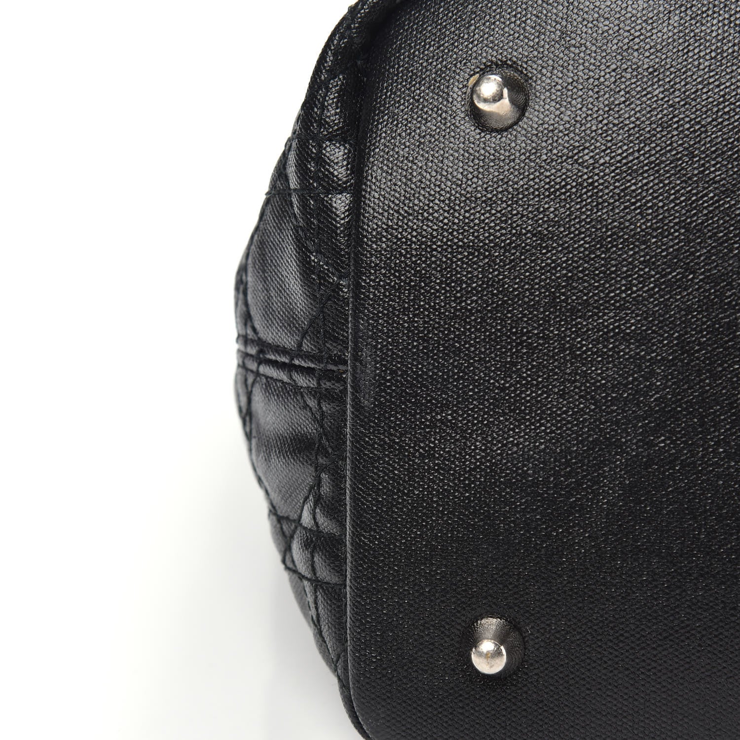 Christian Dior Coated Canvas Cannage Medium Panarea Tote Black 10 of 14