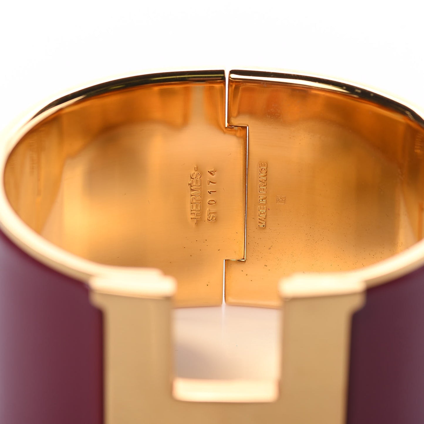 Enamel Extra Wide Clic Clac H Bracelet GM Bourgogne