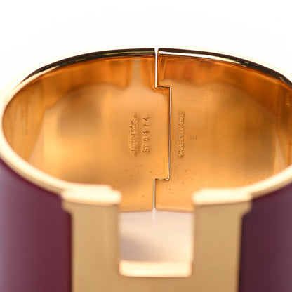 Hermes Enamel Extra Wide Clic Clac H Bracelet GM Bourgogne 5 of 5