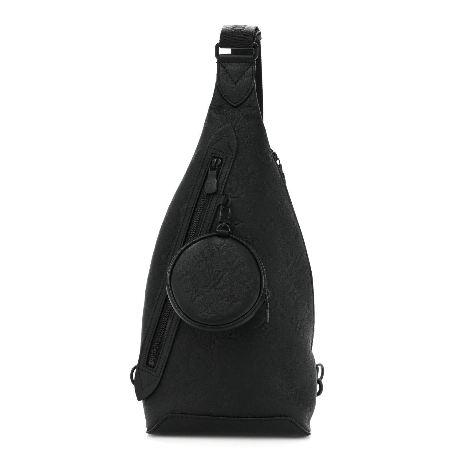 Louis Vuitton Calfskin Shadow Monogram Duo Slingbag Black 1 of 10