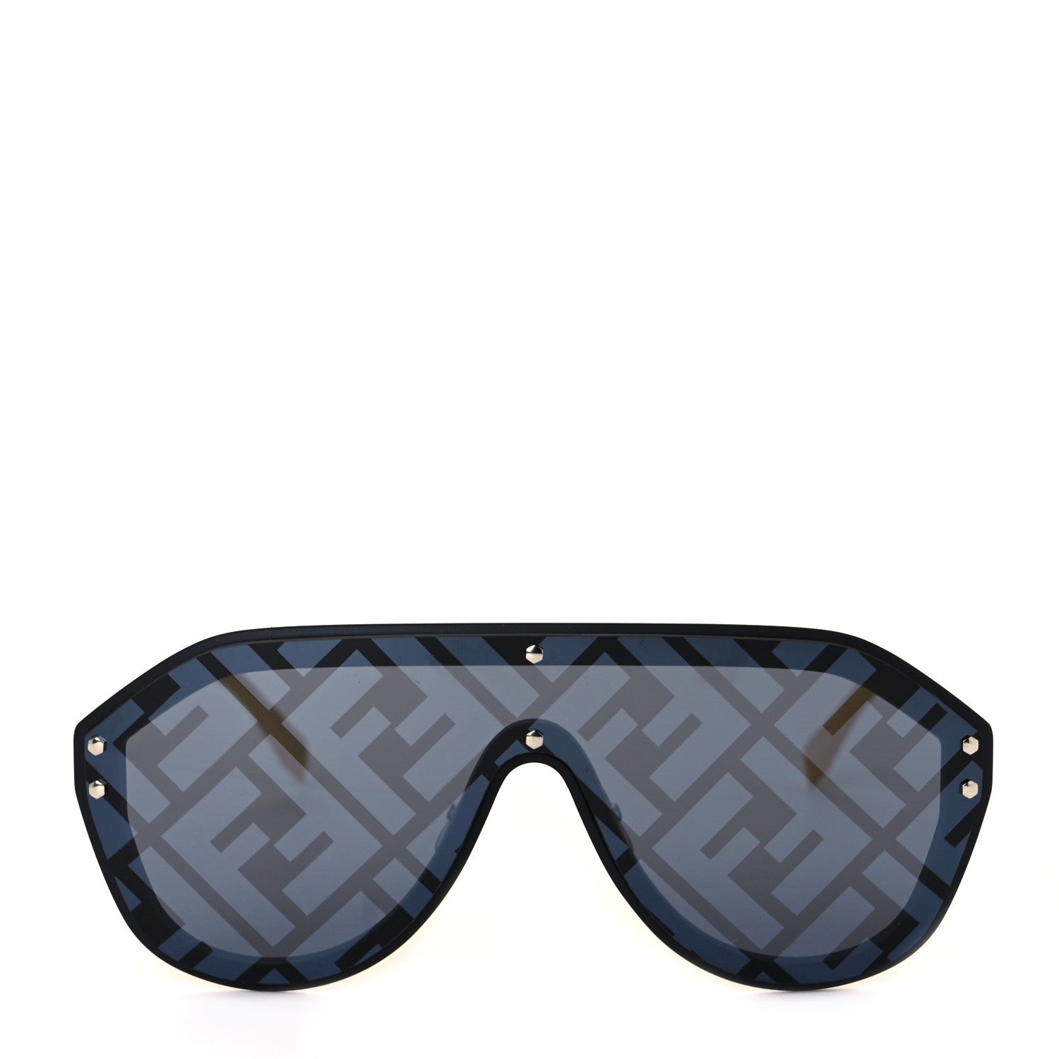Fendi Rubber FF Fabulous Shield Sunglasses FF M0039/G/S Black Yellow 2 of 7