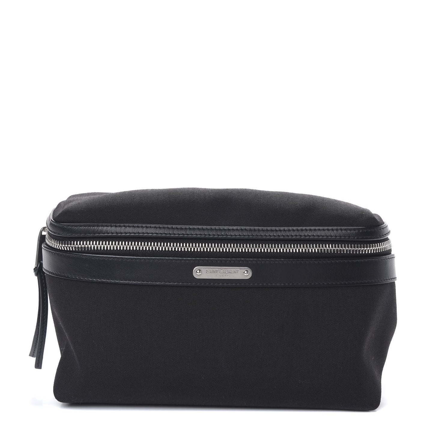 Canvas Calfskin City Belt Bag Black
