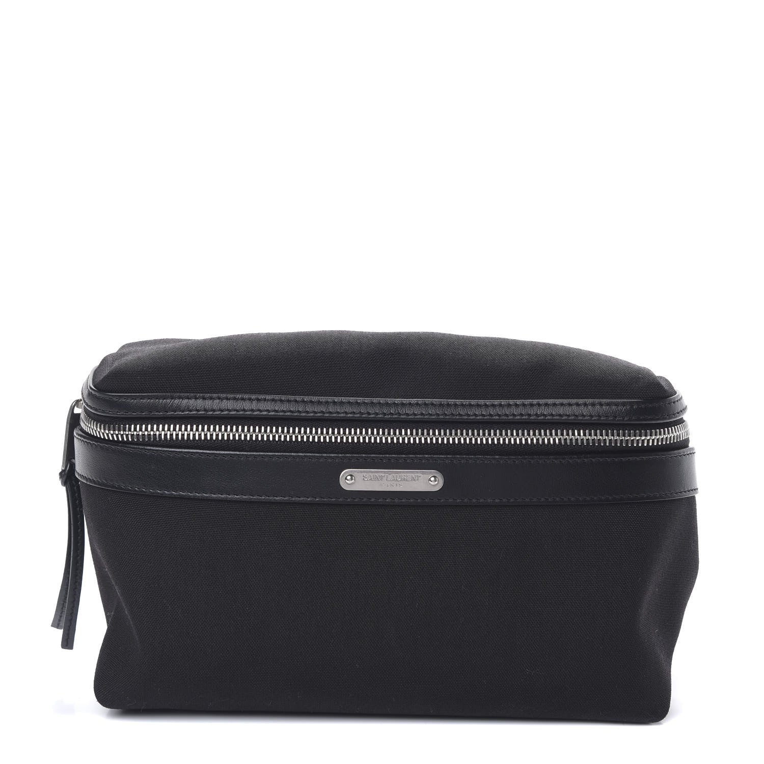 Saint Laurent Canvas Calfskin City Belt Bag Black 1 of 8