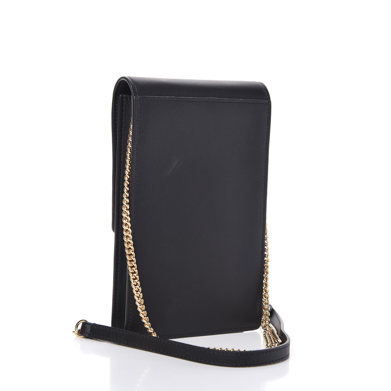 Fendi Vitello Grace Matte Kan U Vertical Wallet On Chain Black 3 of 11