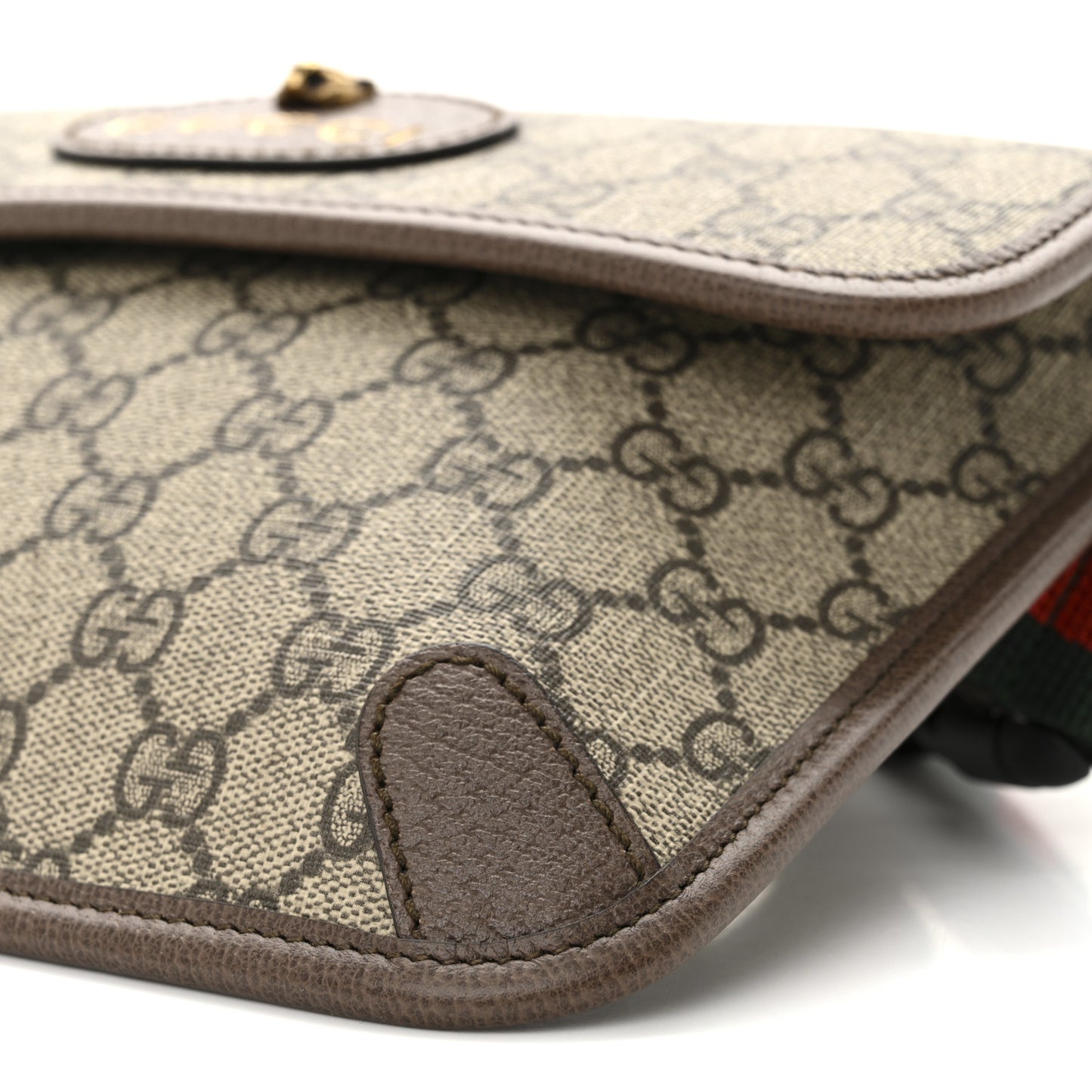 GG Supreme Monogram Neo Vintage Web Belt Bag Brown