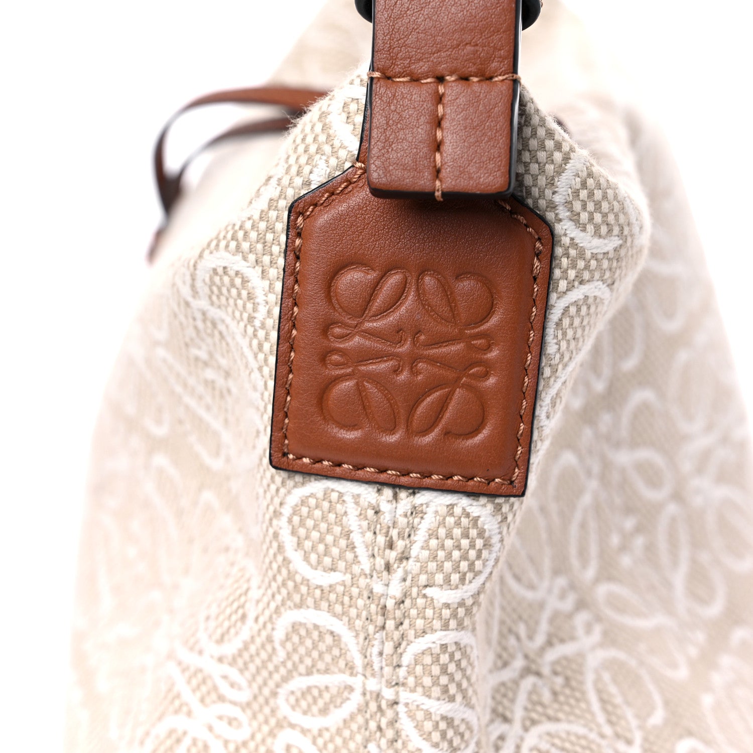 Loewe Jacquard Anagram Calfskin Small Cubi Bag Ecru Tan 13 of 13