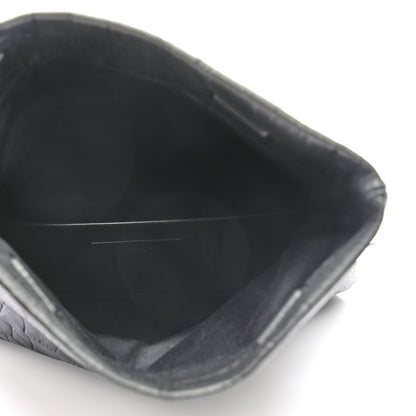 Saint Laurent Calfskin Crocodile Embossed West Hollywood Monogram Fold Over Clutch Black 5 of 8