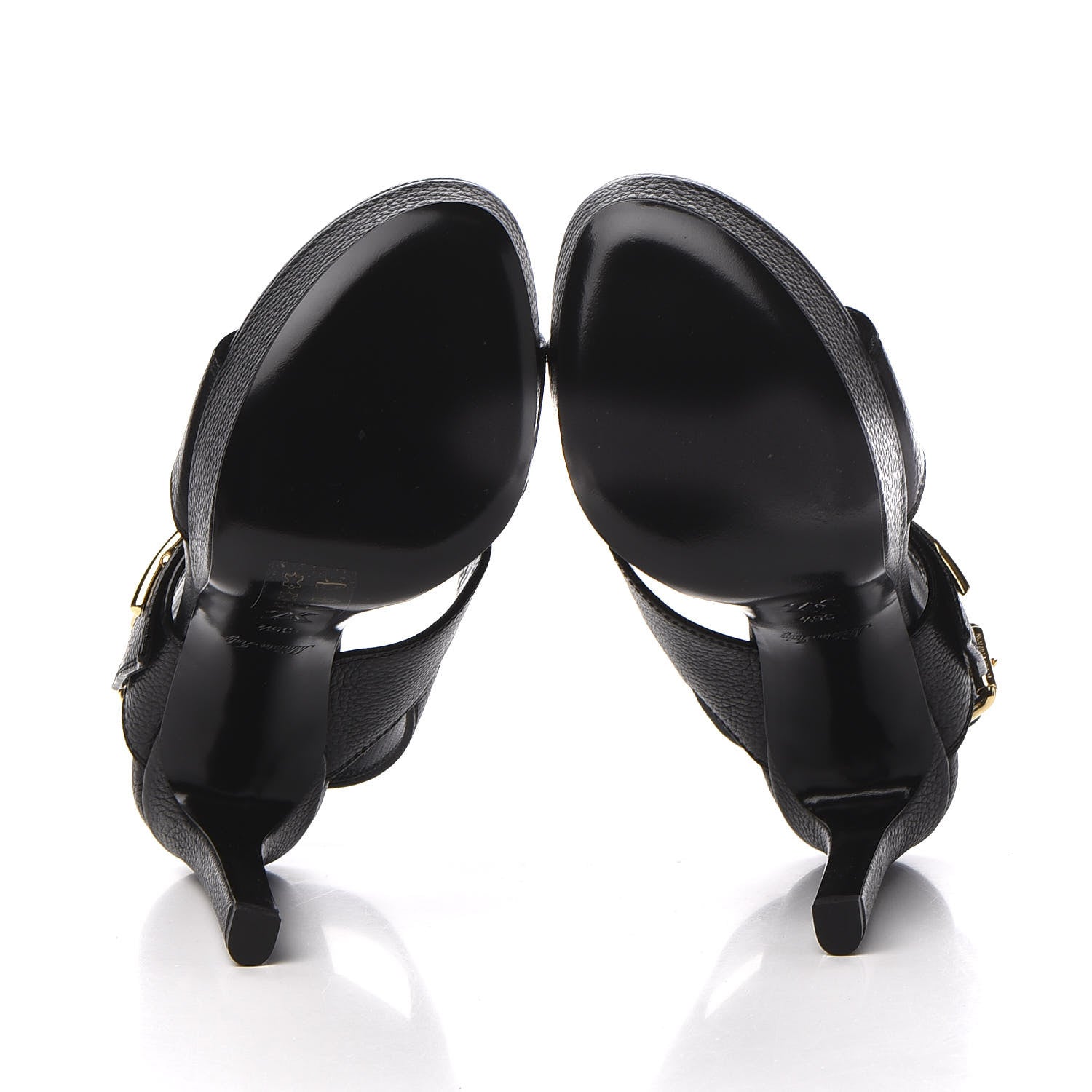 Louis Vuitton Grained Calfskin Horizon Platform Sandals 35.5 Black 5 of 8