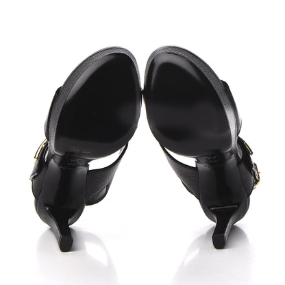 Louis Vuitton Grained Calfskin Horizon Platform Sandals 35.5 Black 5 of 8