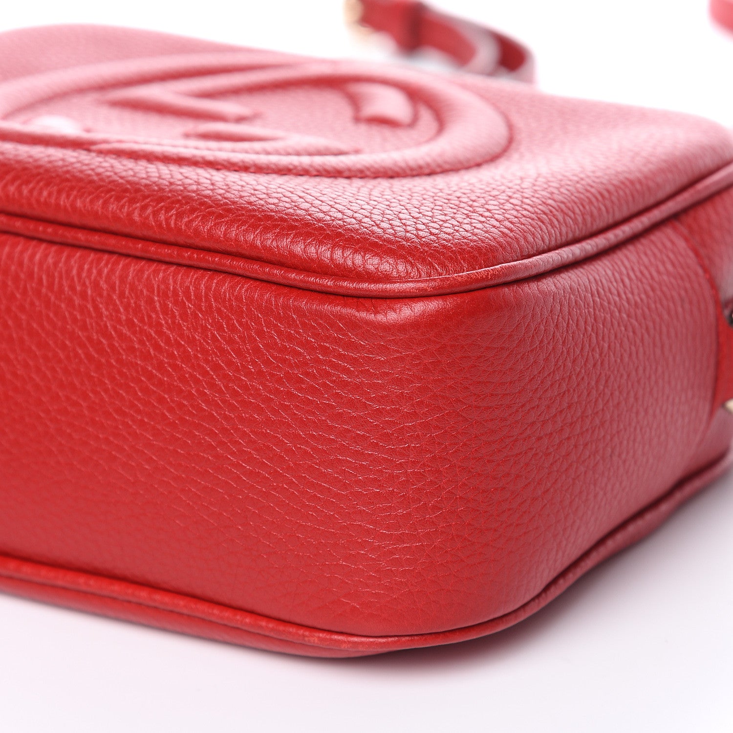 Gucci Pebbled Calfskin Small Soho Disco Bag Tabasco Red 9 of 15