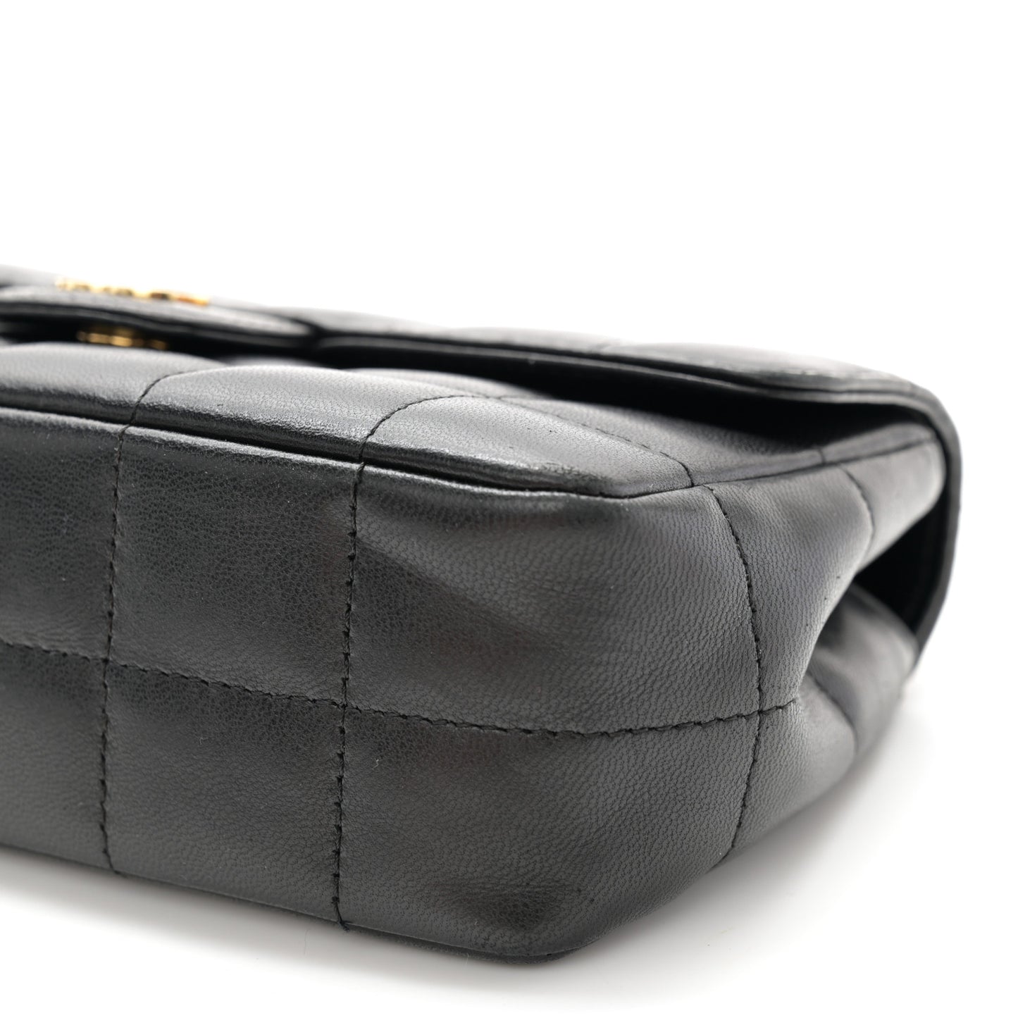 Lambskin Quilted Mini Chocolate Bar Flap Black