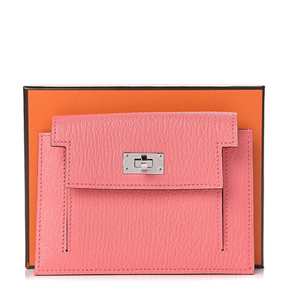 Hermes Chevre Mysore Kelly Pocket Compact Wallet Rose Ete 8 of 8