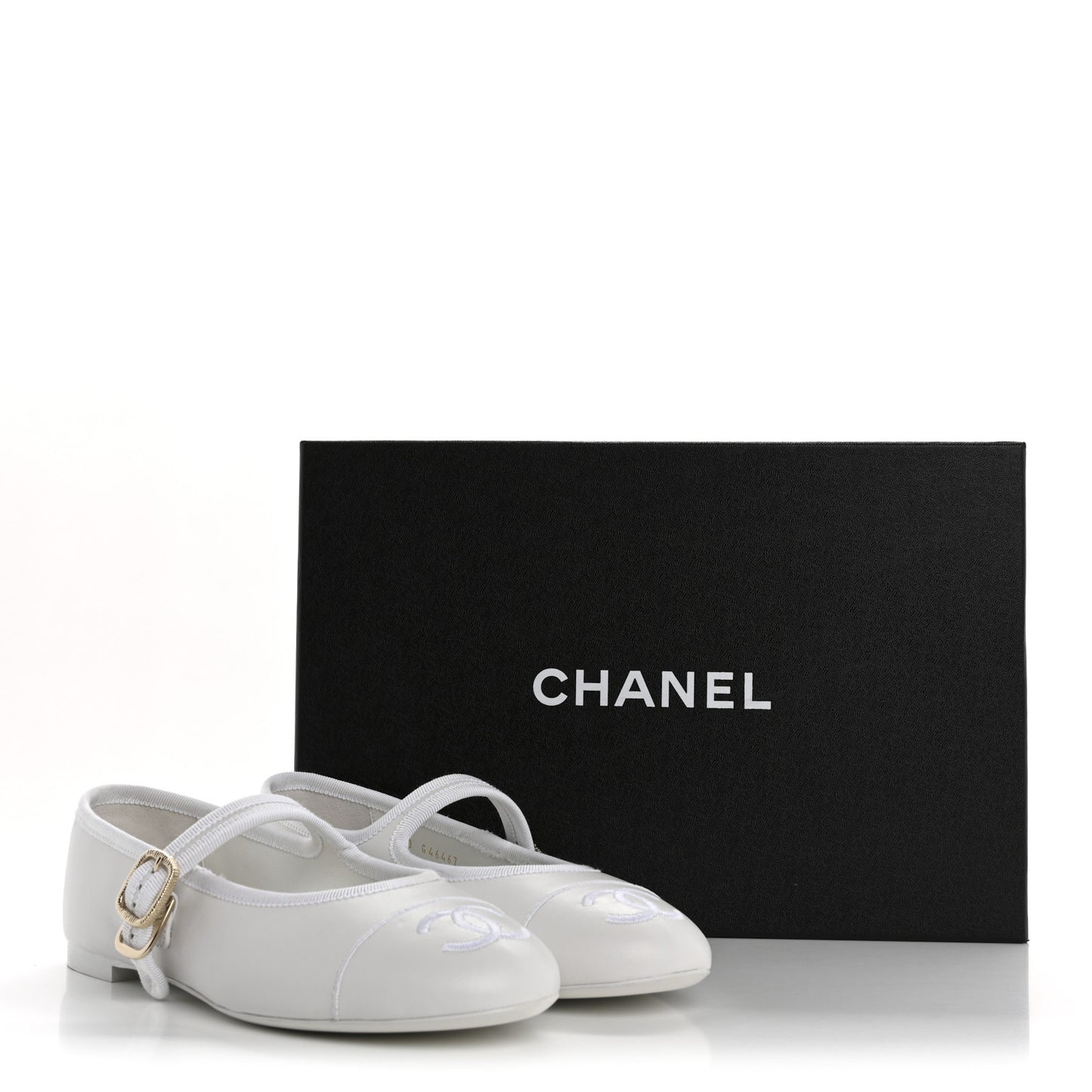 Lambskin Mary Jane Flats 36.5 White