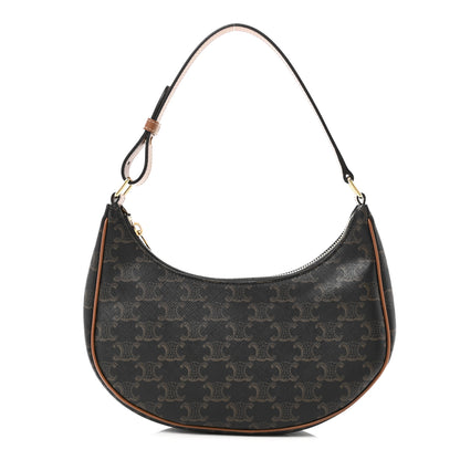 Celine Triomphe Canvas Calfskin Ava Shoulder Bag Tan 1 of 9
