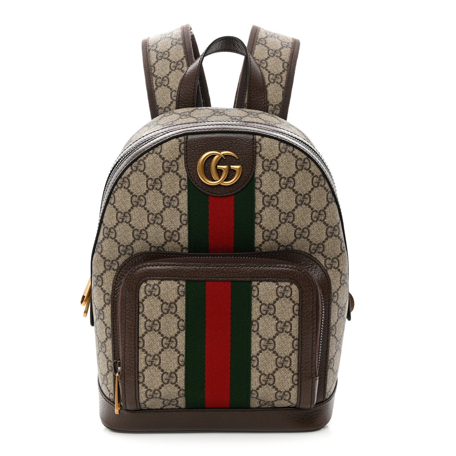 Gucci GG Supreme Monogram Calfskin Web Small Ophidia Day Backpack Beige Ebony New Acero 1 of 10