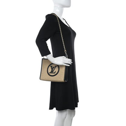 Louis Vuitton Raffia Calfskin Monogram Giant Pouch 2 of 9
