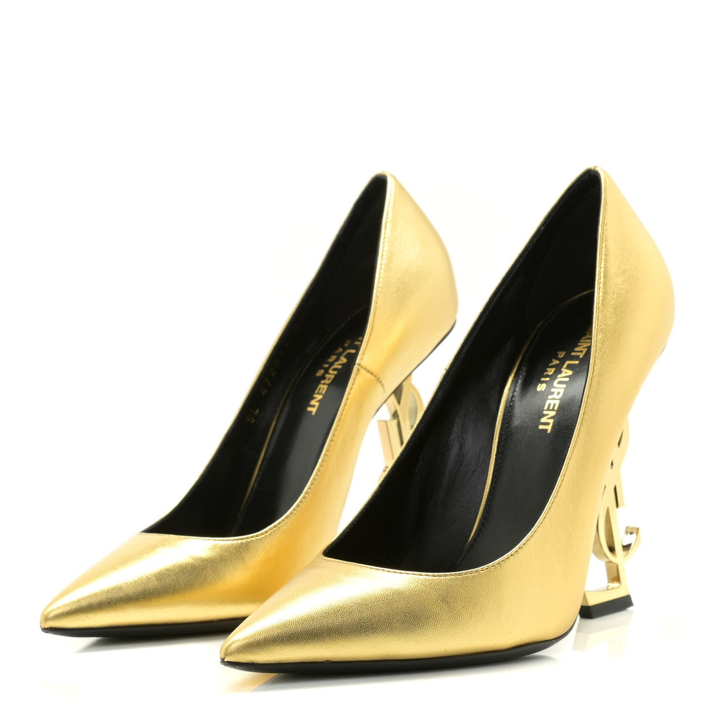Calfskin Opyum 100 Pumps 37 Gold