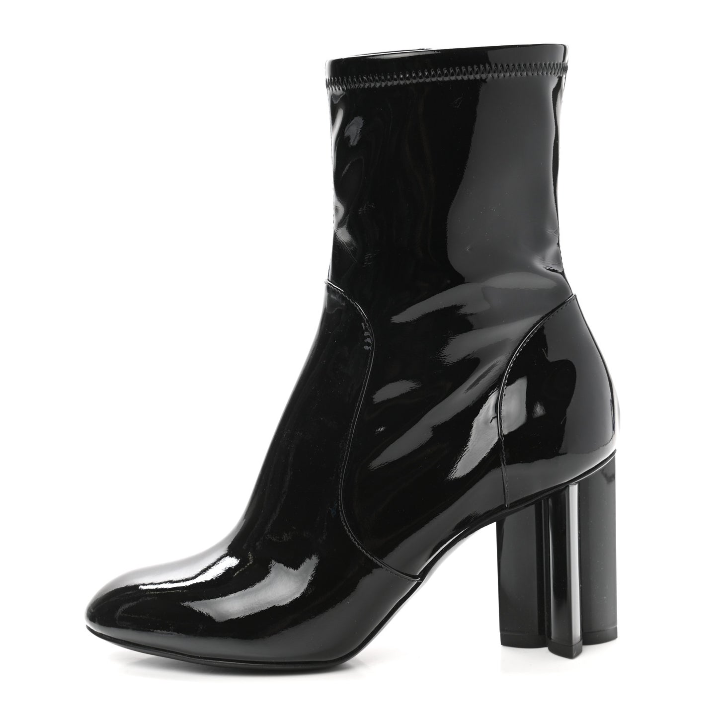 Patent Silhouette Ankle Boots 36 Black