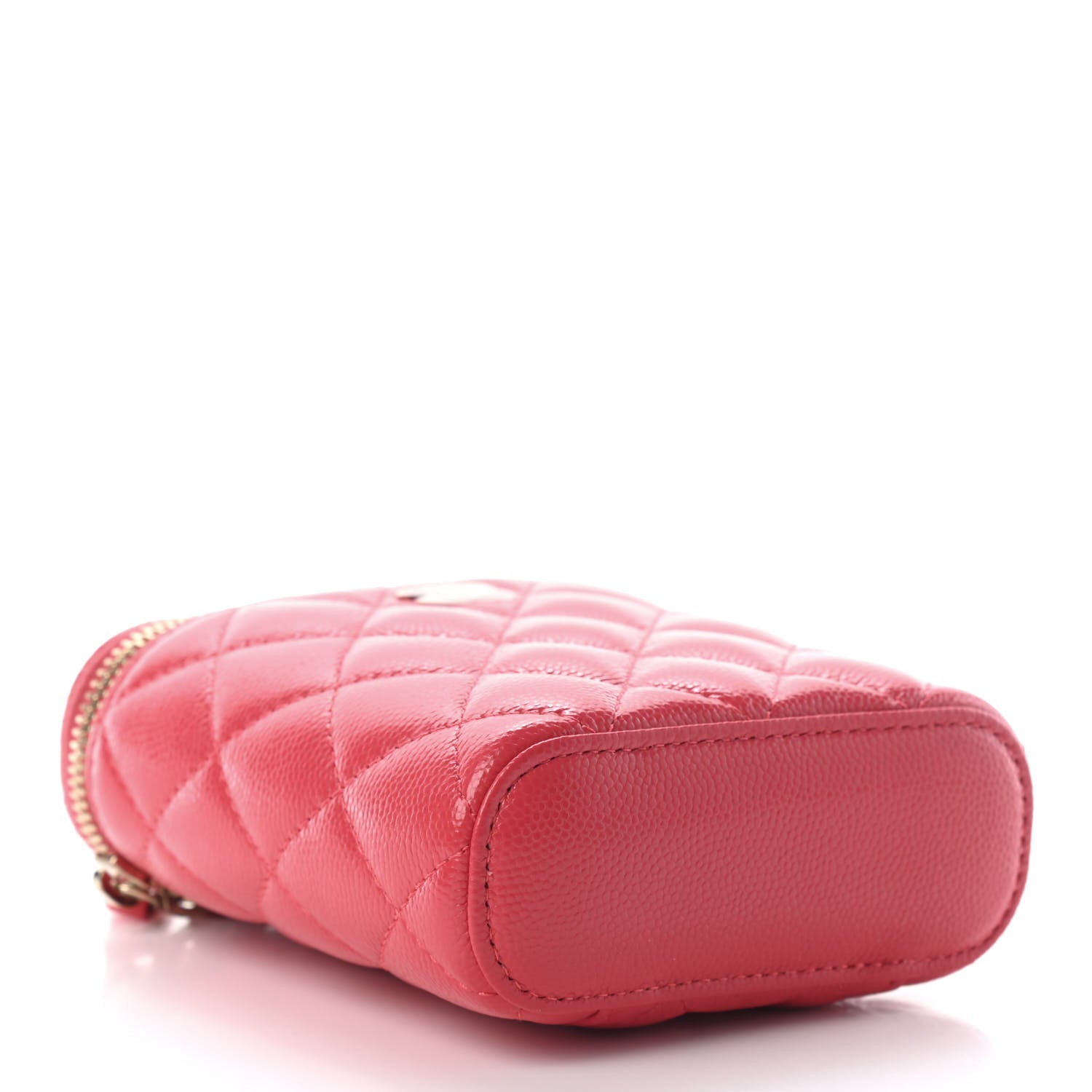 Chanel Caviar Quilted Small Vertical Coco Beauty Vanity Case With Chain Red 4 of 9