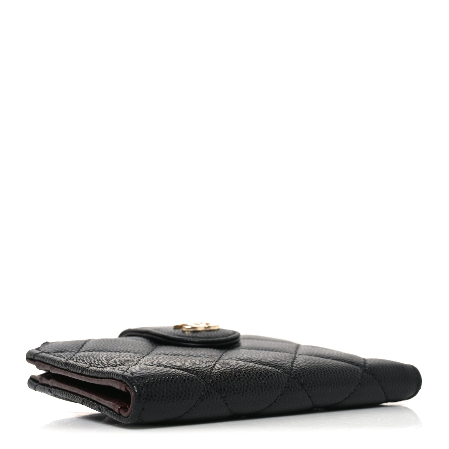 Chanel Caviar Quilted Compact Zipped Pocket Wallet Black 4 of 7