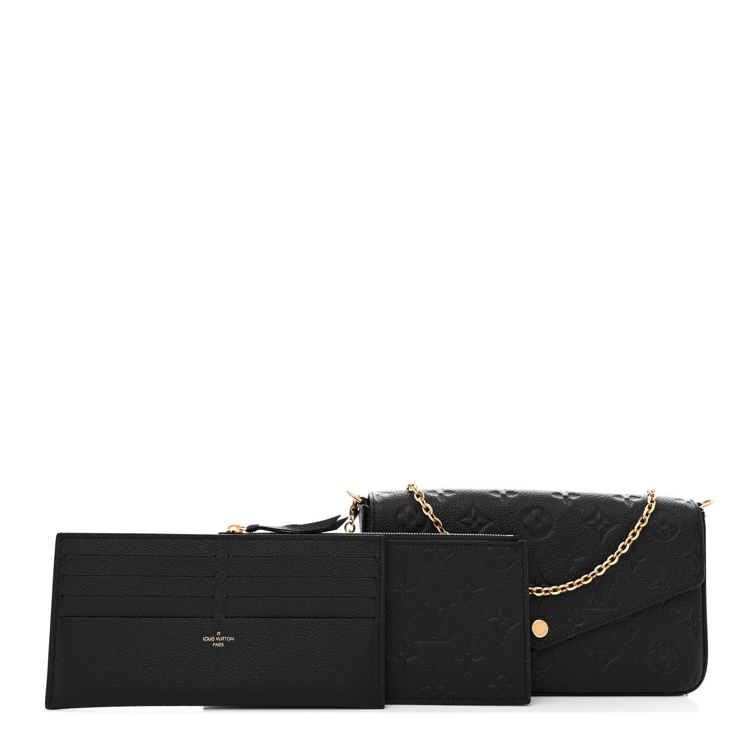 Louis Vuitton Empreinte Pochette Felicie Chain Wallet Black 1 of 12