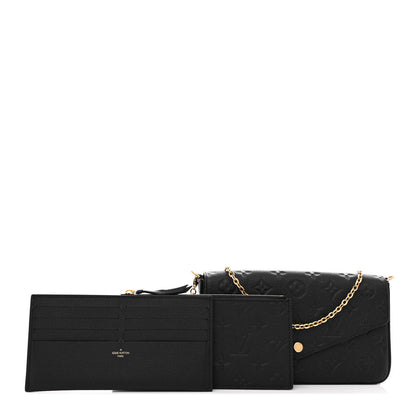 Louis Vuitton Empreinte Pochette Felicie Chain Wallet Black 1 of 12