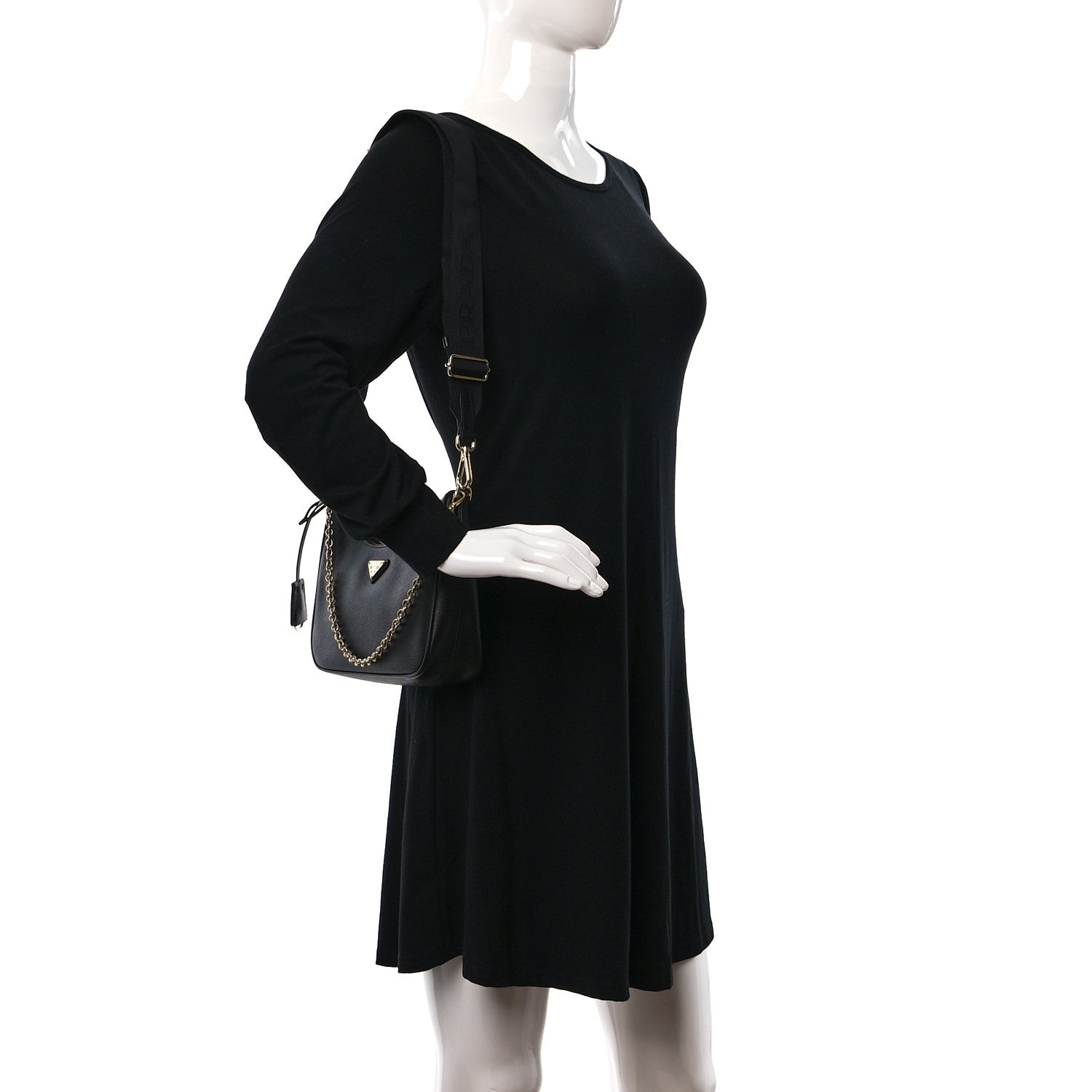 Prada Saffiano Lux Re-Edition 2005 Shoulder Bag Black 2 of 8