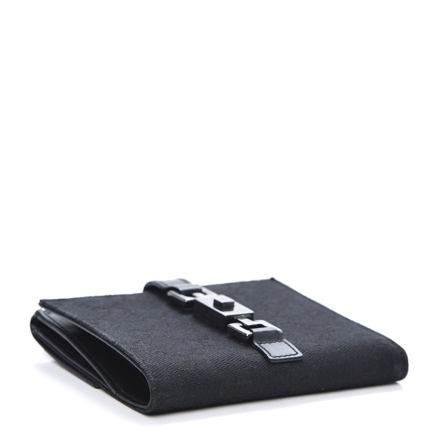 Monogram Piston Lock Compact Wallet Black